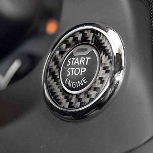 Miniatura 6 de Xotic Tech - Anillo de encendido y parada del motor con botón de encendido, fibra de carbono negra suave auténtica, compatible con Infiniti Q50 Q60