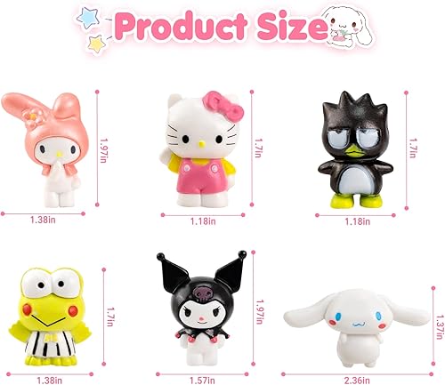 Miniatura 2 de OLIA DESIGN Juego de 6 piezas de decoración de pastel de gatito Kawaii, figuras de animales kawaii, decoraciones de cumpleaños para niños y niñas,