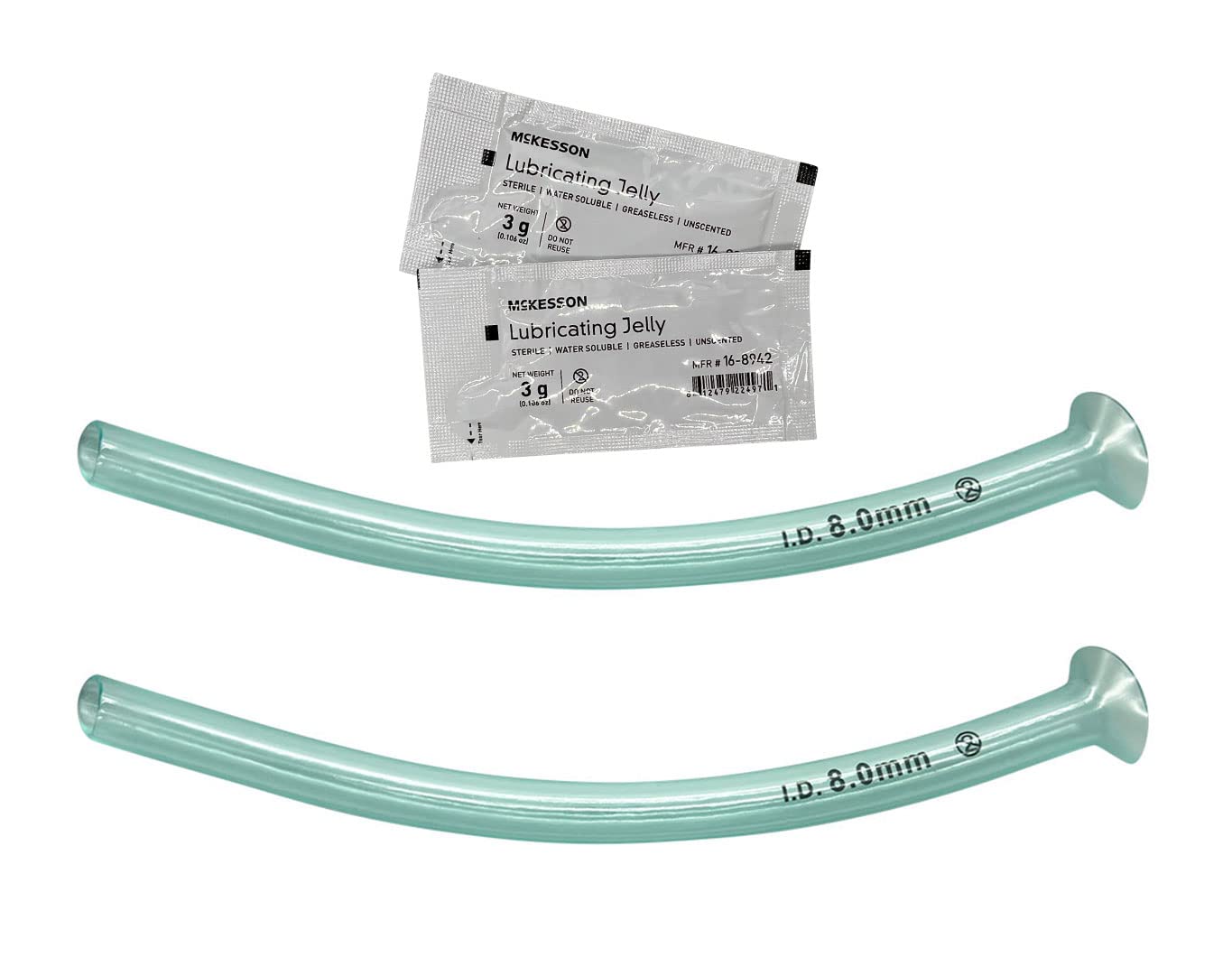 Endure Nasopharyngeal Airway 8.0 mm with Lubricating Jelly, 2 Pack, 32 FR