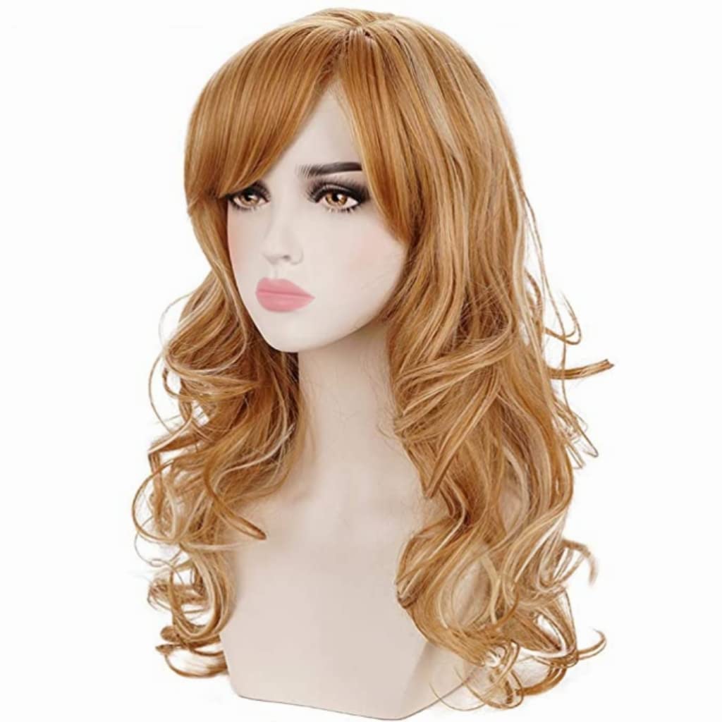 Amazon.com : Deifor Long Curly Wavy Strawberry Blonde Highlights Natural  Synthetic Hair Wigs with Bangs for Women Daily Wear, Cosplay, Halloween :  Beauty & Personal Care