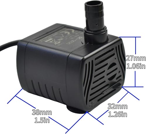 Miniatura 2 de CONQUERALL DC 5.5-12V 200Lh bomba de sumidero sin escobillas de CC en miniatura para bombas sumergibles de flujo ajustable utilizadas en peceras,