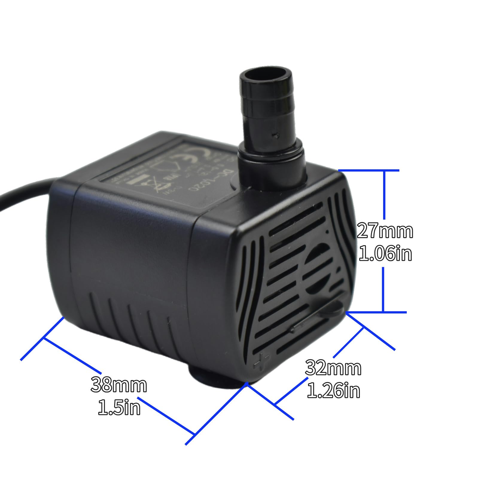 CONQUERALL 2PCS DC 5.5-12V 200L/H mini bomba de sumidero DC sin escobillas bomba sumergible de flujo ajustable para peceras, fuentes de jardín, sistemas de circulación de agua