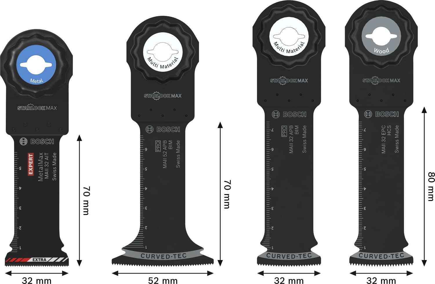 Bosch 4x Zestaw Heavy Duty, 4 szt. (do Stal nierdzewna, Stal, 200 x 120 mm, Professional Akcesoria Narzędzie wielofunkcyjne)