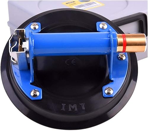 IMT Ventosa de metal de 8 pulgadas para vidrio, ventosas de bomba de vacío para levantar vidrio grande, con mango de metal y bomba de latón,