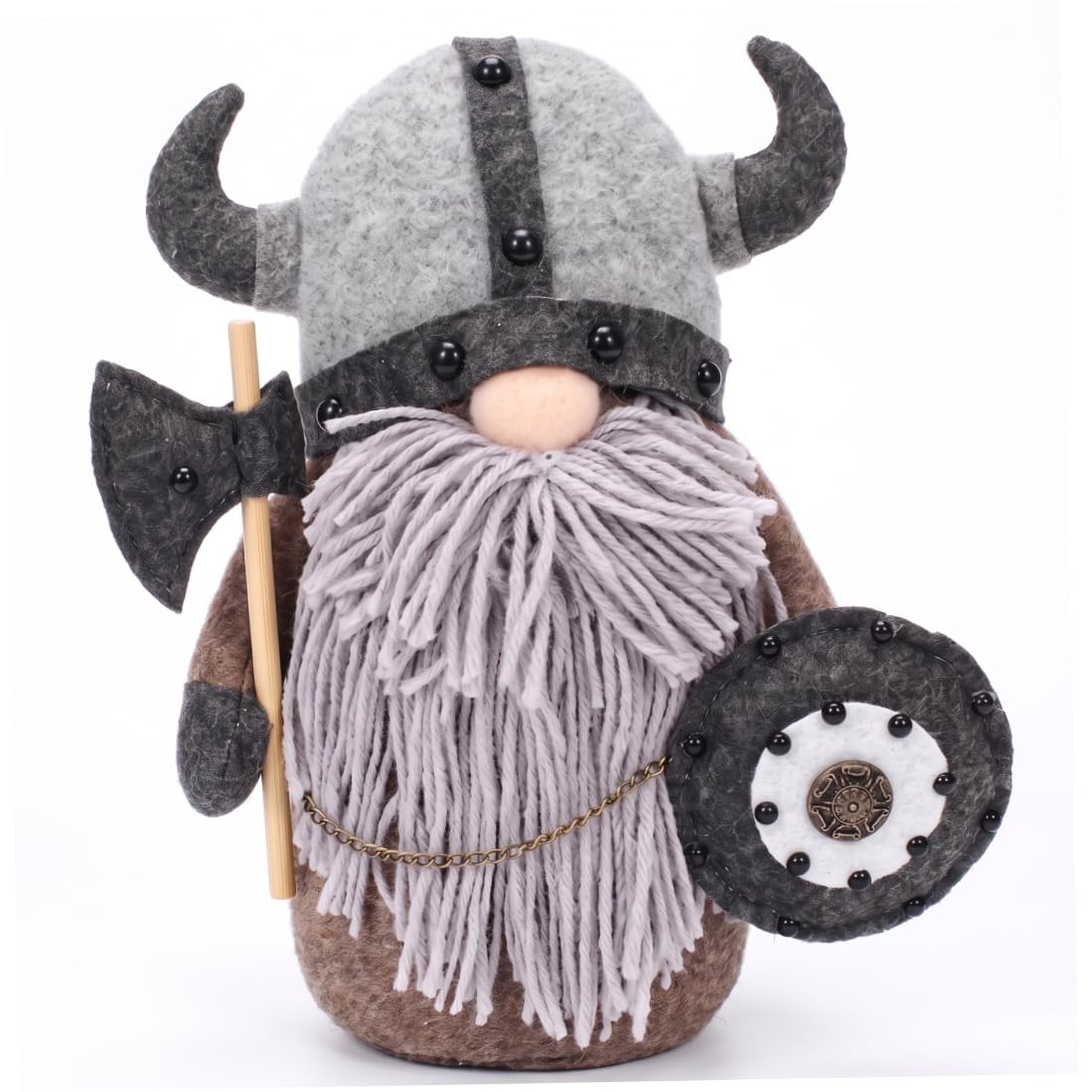 Latemeia Viking Gnome Plush, Christmas Gnome, Brown Compact Size
