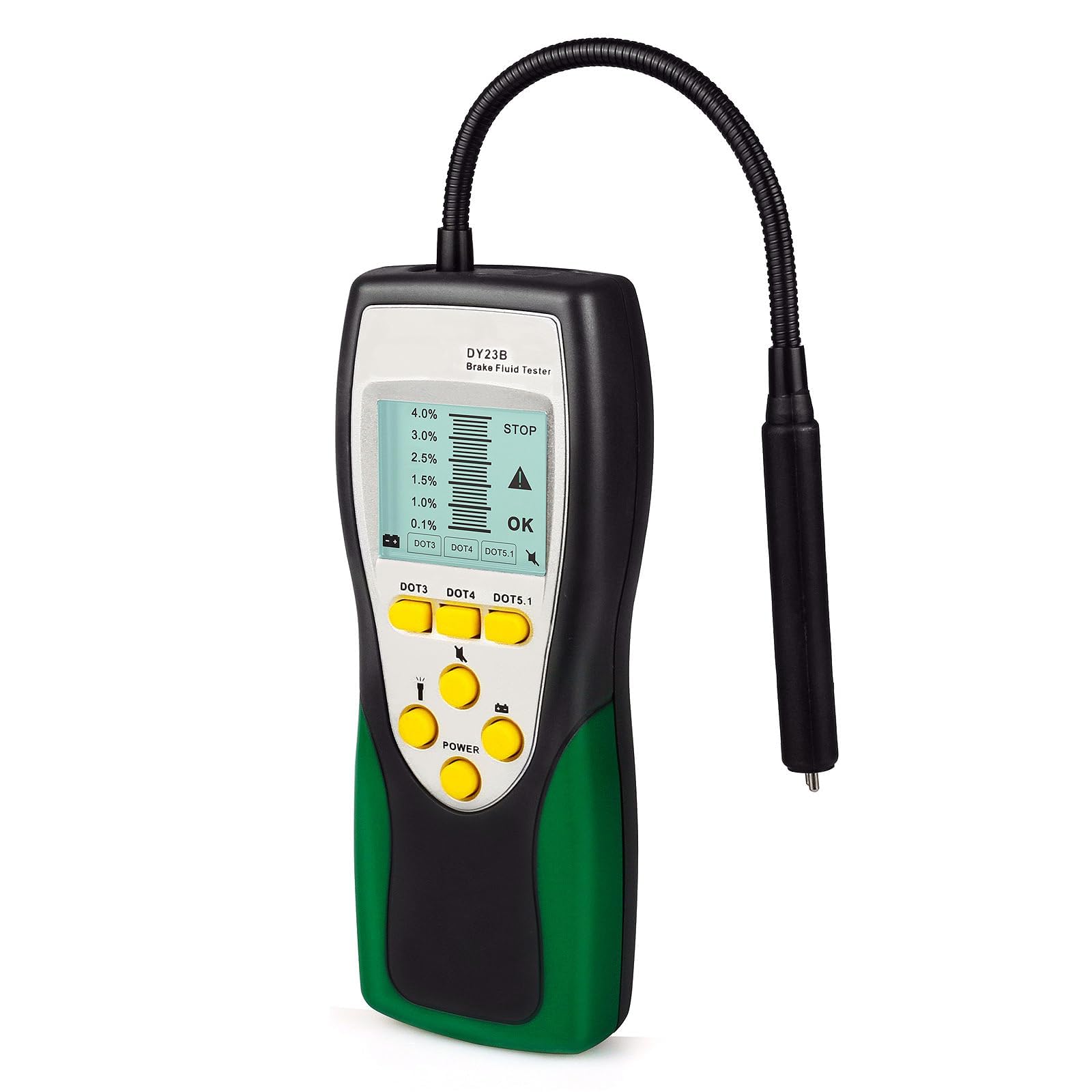 Tester Fluido Freni Auto DOT3 DOT4 DOT5.1 Display LCD 2.2" Brake Fluid Tester con Sonda 250 mm