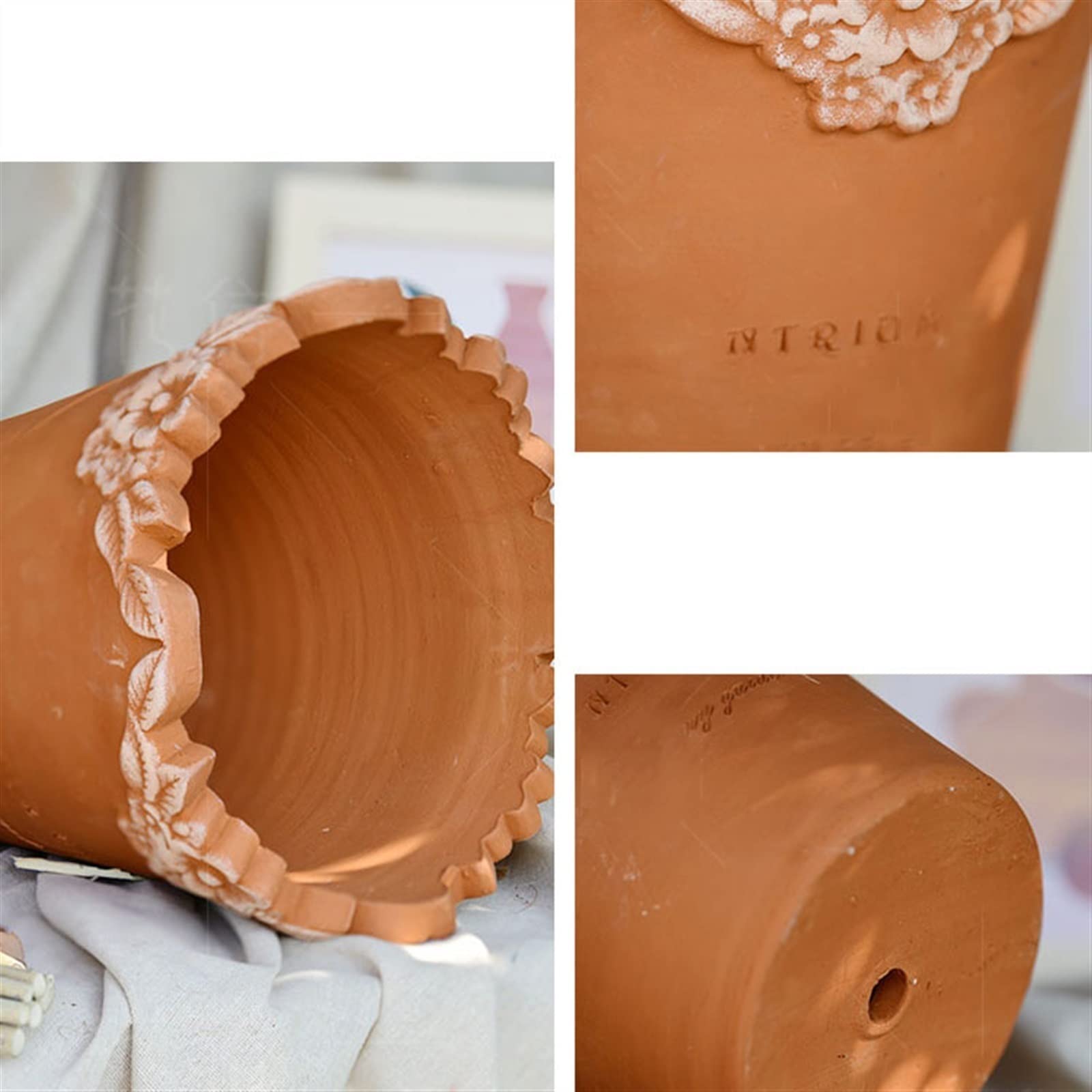 Doniczki do sadzenia proste pojemniki na rośliny retro tłoczone doniczki kwiatowe czerwone ceramiczne orchidee garnki małe doniczki ozdobne doniczki kwiatowe (tło) sadzarka