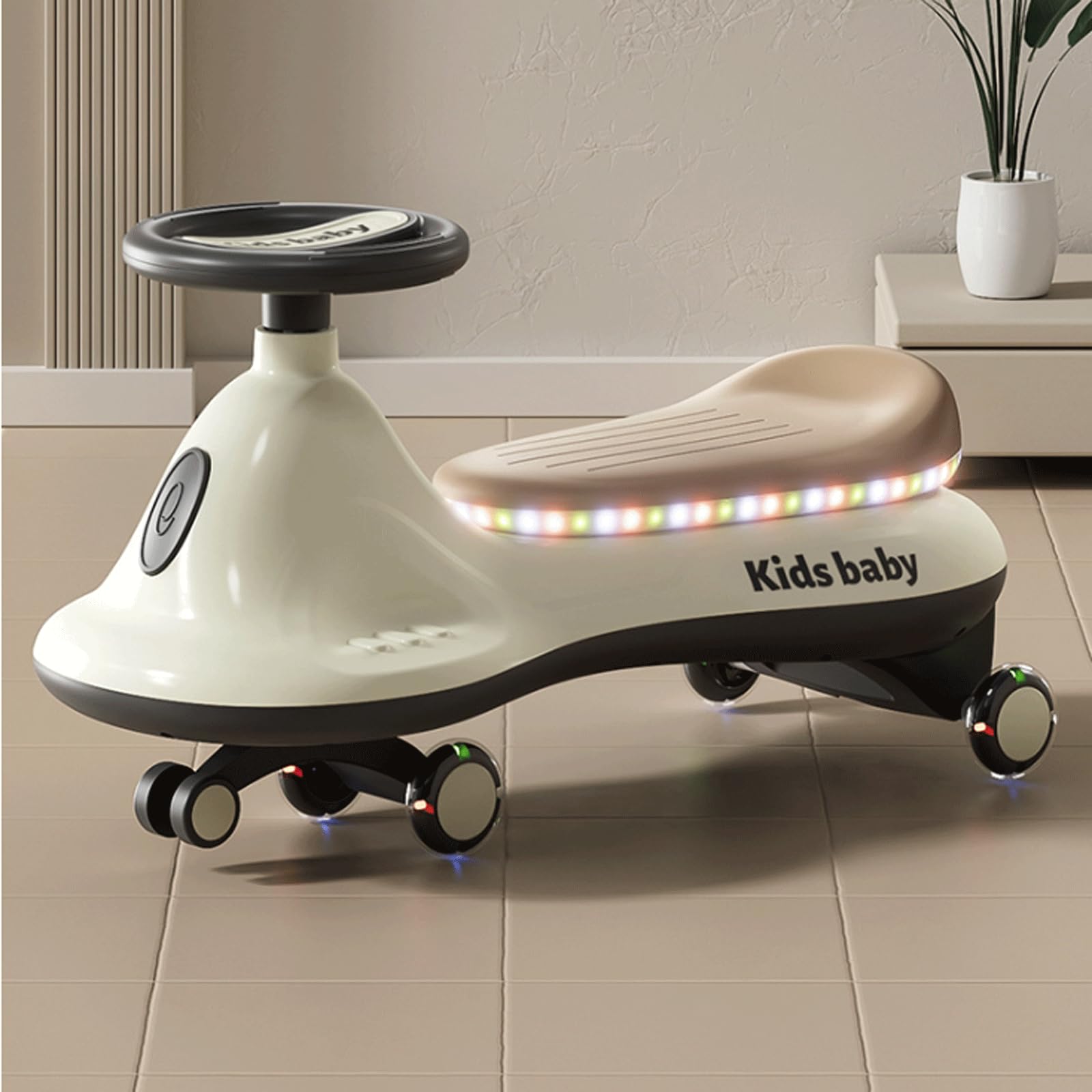 Samochód na biegunach, Wiggle Car Music Light Anti-rollover Huśtawka samochodowa Cicha lampa błyskowa Wiek 3 i więcej miesięcy(Blue)