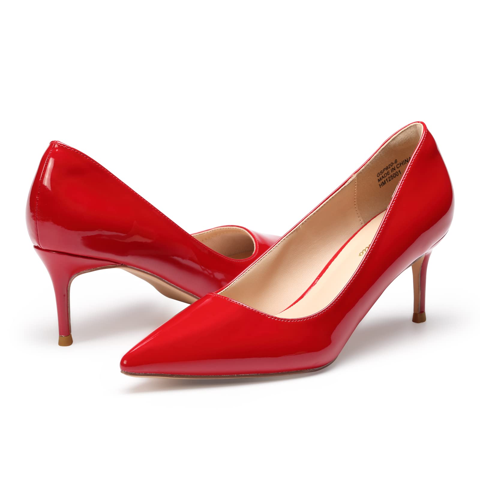 GENSHUO Escarpins à Talons Bas pour Femmes Talons Aiguilles Élégants à Bout Pointu 6CM/2,36 Pouces Chaussures à Talons Hauts pour Le Travail de Mariage en Soirée