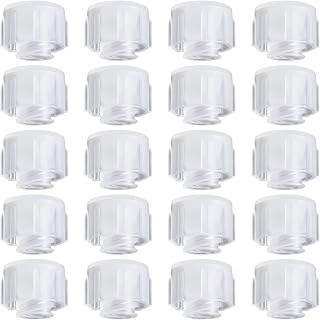 PAGOW 20Pcs Threaded Syringe Tip Caps, Clear Dispensing Syringe Cap | PP plastic, 0.16in ID, 0.39in OD, threaded lock design, leak-proof, for no needle syringe, lab supplies and DIY crafts