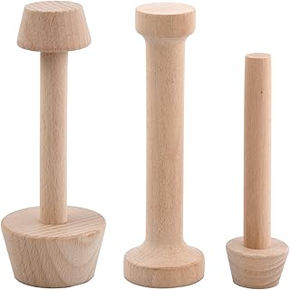 Lot de 3 presse-tartes en bois double face - Outil de pâtisserie pour tartelettes aux œufs - Pilon à tartelettes moka DIY - Outil de pâtisserie pour mini tartelettes aux œufs, gâteaux au