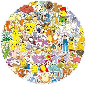 Yicoonuo Caseeto 100 Pokémon Aufkleber Set