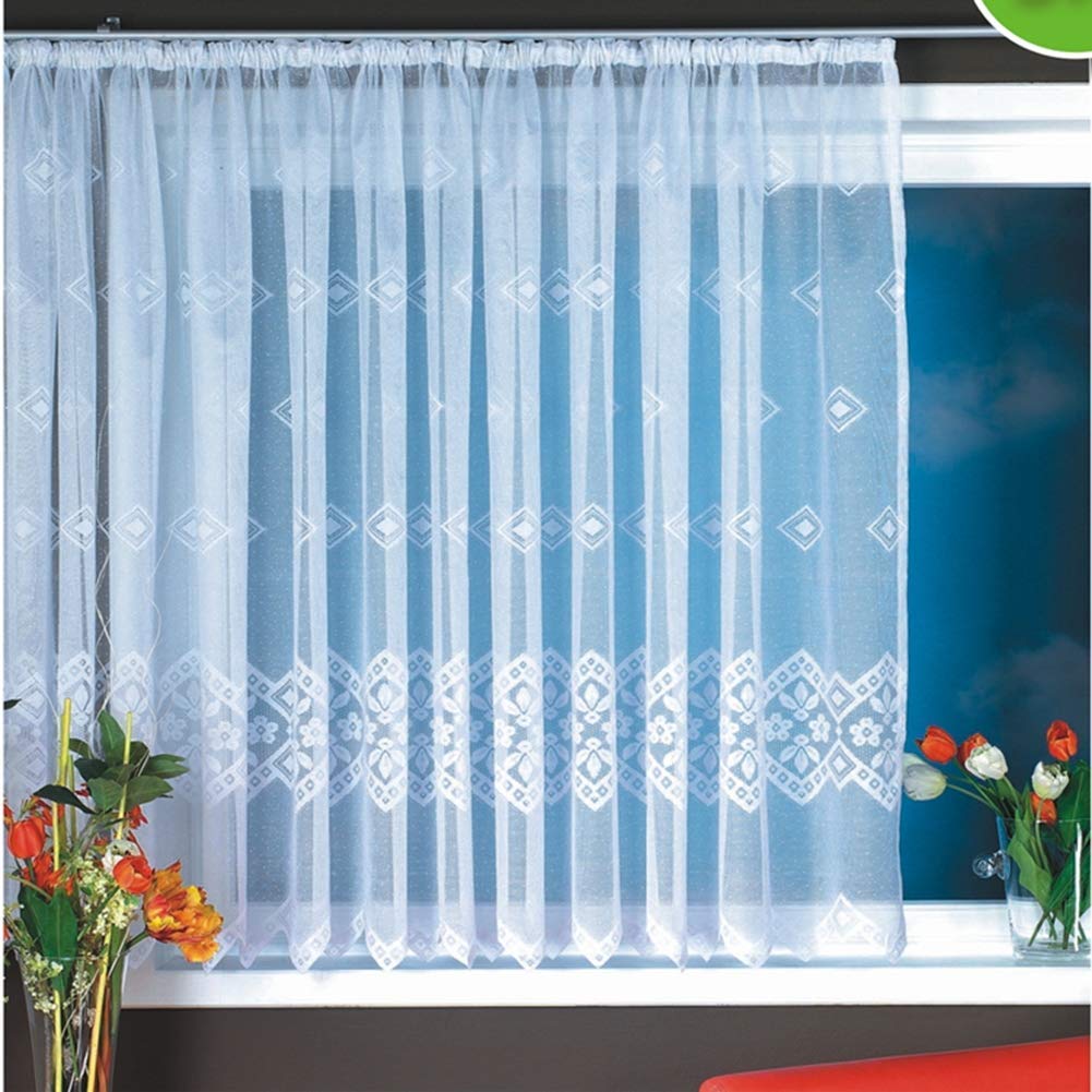 Rideau dentelle broderie semi-transparent contre le vis-à-vis 500cm