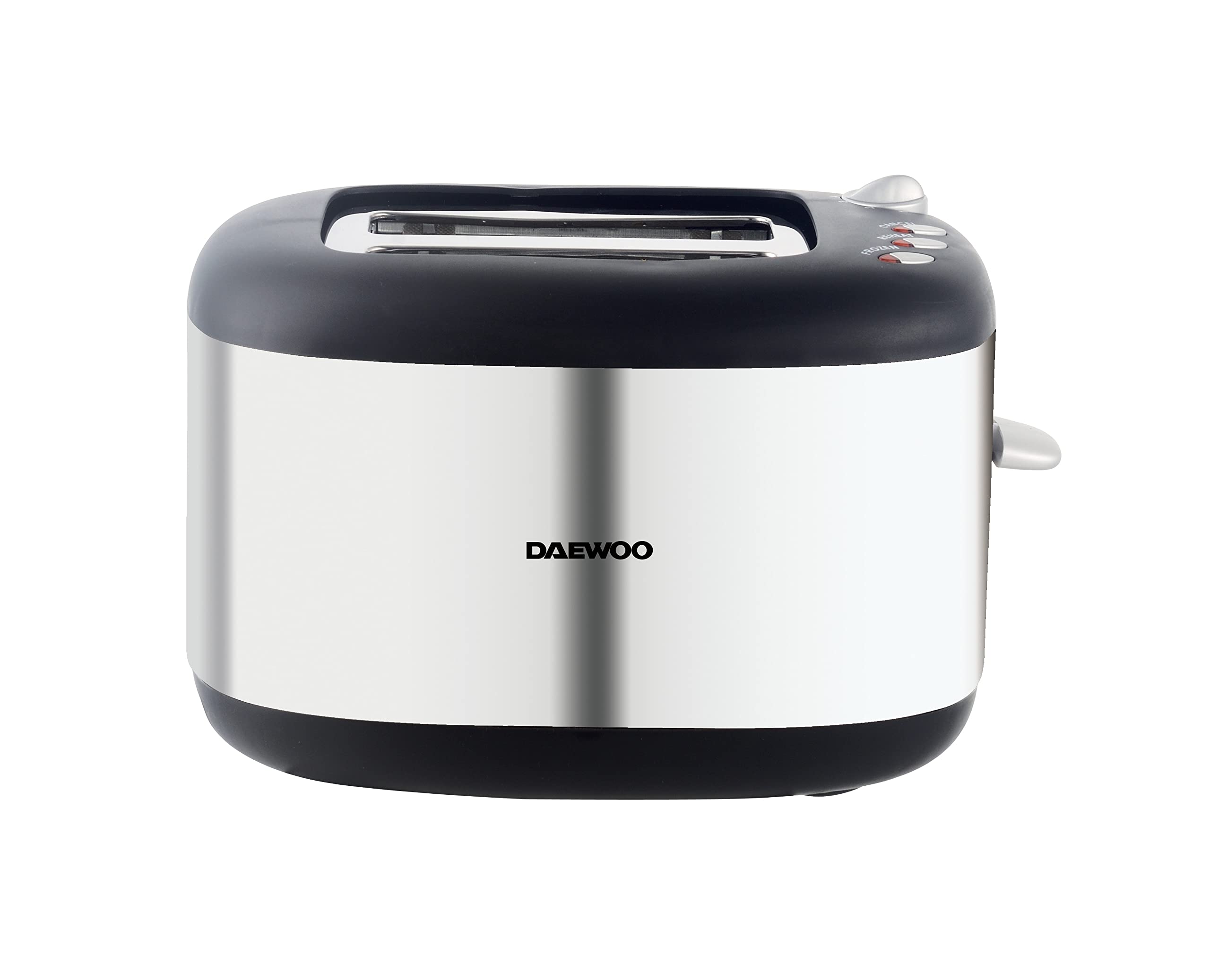 DAEWOO 800W 2 SLICE STAINLESS STEEL BREAD TOASTER DST8810 SILVER/BLACK, Black Sliver