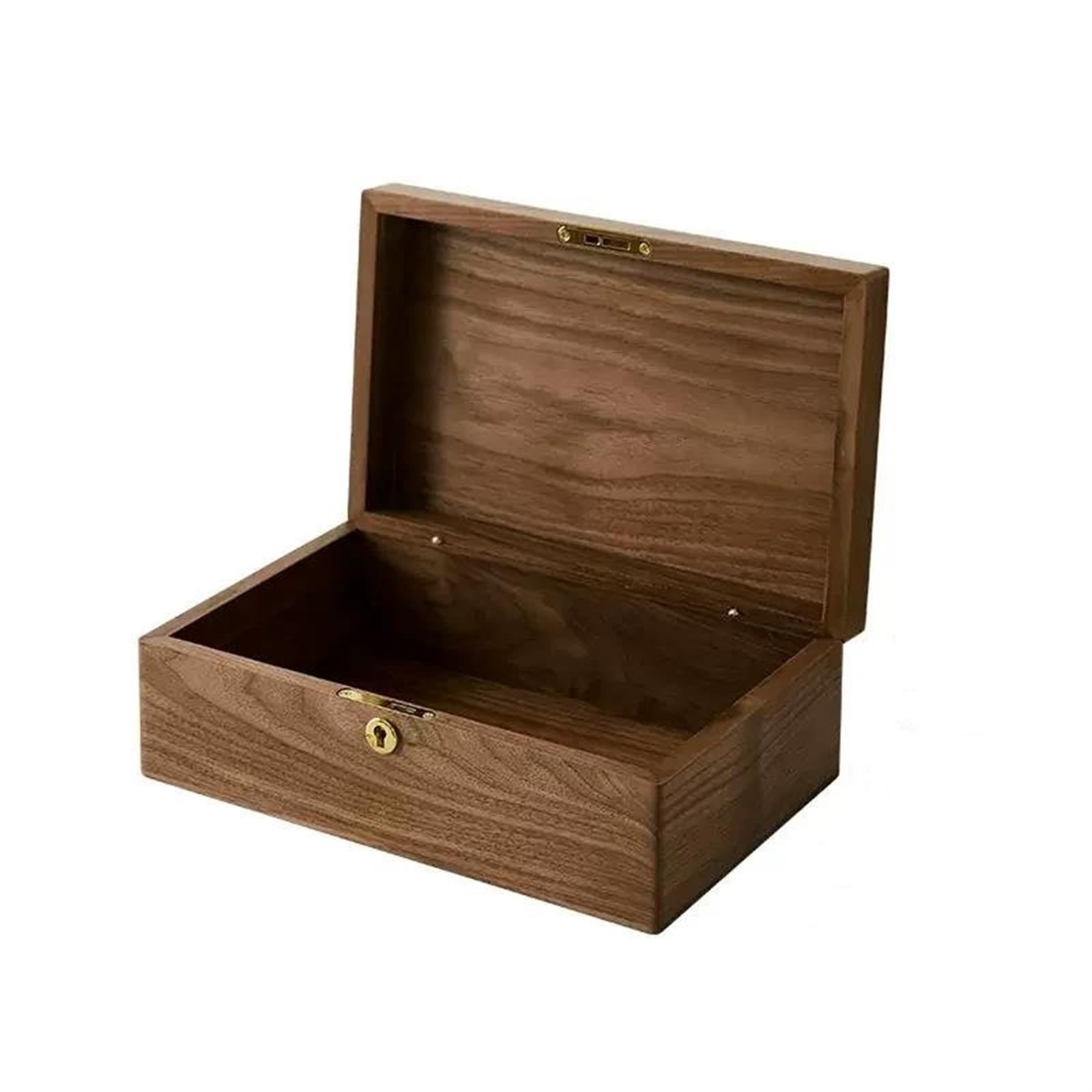 Scatola portagioie in noce vintage da tavolo, organizer per disordine, scatola portaoggetti per cosmetici, scatola in legno, gioielli creativi con lucchetto, scatola in legno, organizer per orecc