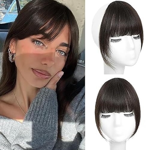 Clip in Bangs 100% Real Human Hair Extensions Clip on