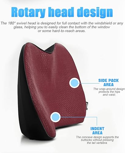 Miniatura 8 de Cojín de asiento de automóvil, almohadilla de espuma viscoelástica para asiento de automóvil, cómoda almohada de respaldo bajo y coxis para aliviar