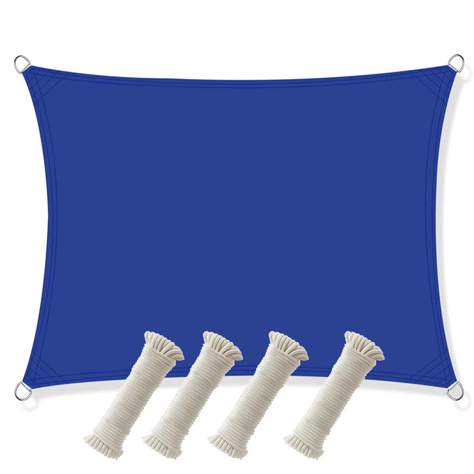 Voile d'ombrage rectangulaire imperméable et résistant bleu 4x6 m