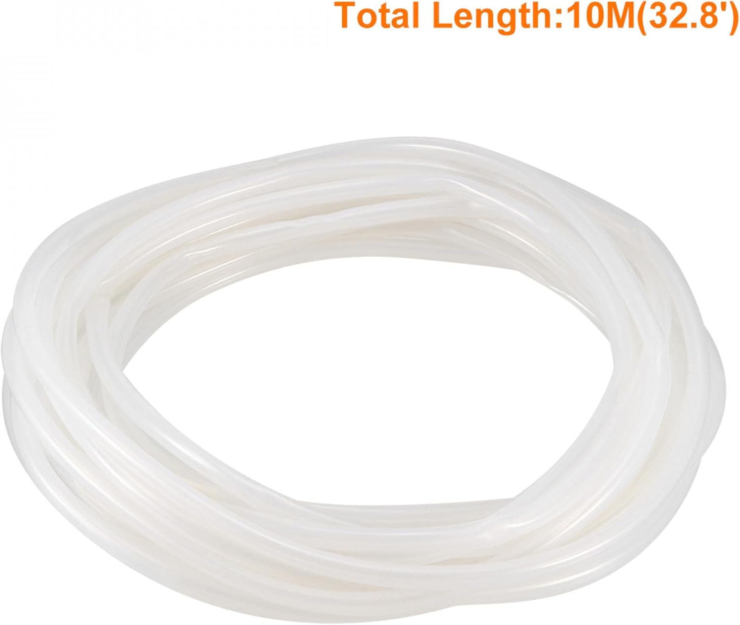 uxcell Silicone Tube 4mm ID X 6mm OD 5/32"x1/4" 32.8 Feet Flexible Silicone Rubber Tubing Water Air Hose Pipe Translucent for Pump Transfer