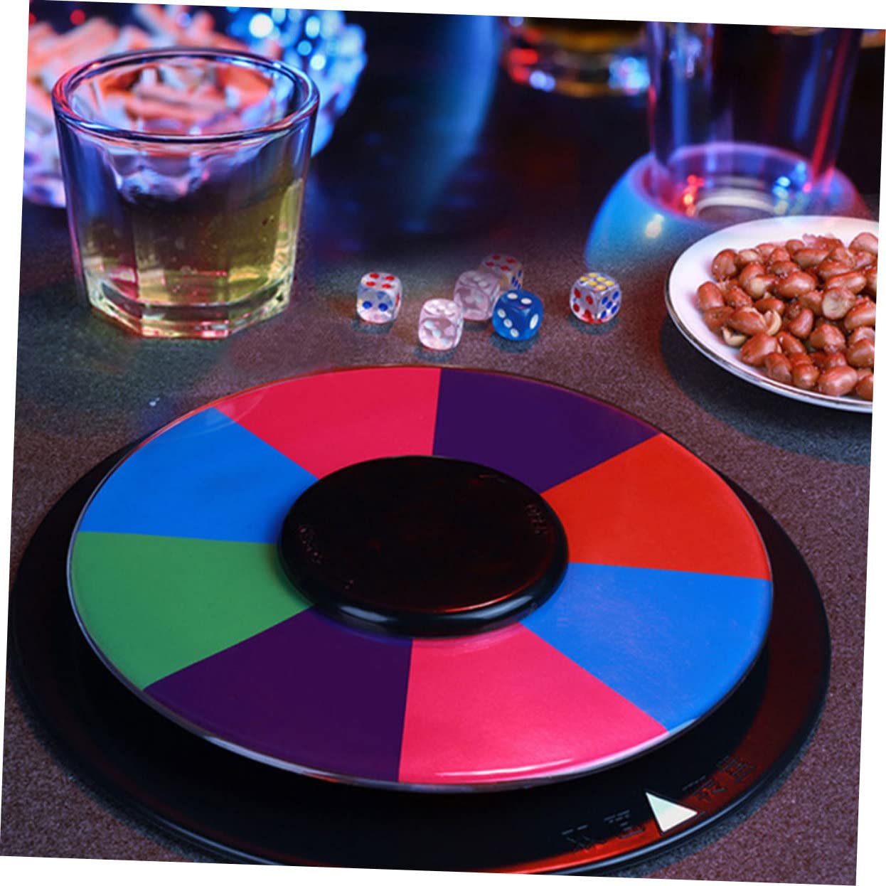 MOLUCKFU Wheel of Fortune Game Props Rotatable Drinking Game Turntable Ktv Bar Entertainment Supplies