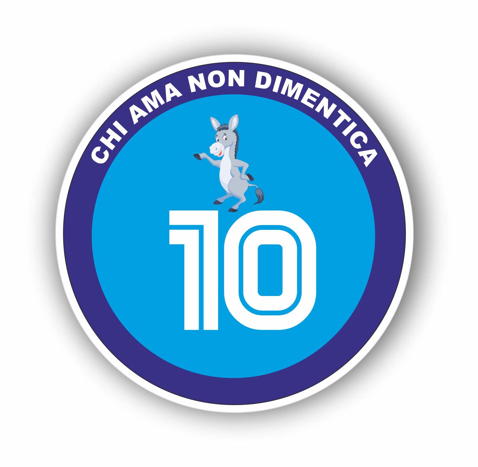 AMA SHOP Adhesivo Descontorneado Nápoles 3° Escudo Mod.1|Sticker Para Casco, Moto, Camper, Barco | AutoTuning