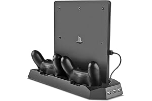 OBVIS Vertical Stand Charger Cooling Station for PS4 Pro/Slim 2-in-1 with Dual...