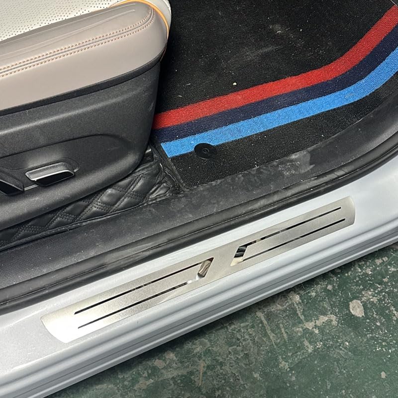 4PCS Car Door Sill Guard for Hyundai Ioniq 5 2021–2025 2026 E-GMP, Anti-Scratch Door Entry Guard, Stainless Steel Door Sill Protector, Scuff Plate, Automotive Exterior Accessories,C-Silver