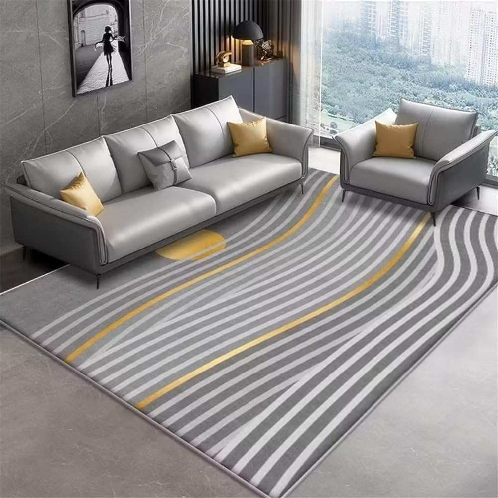 Tapis de chambre fille au design minimaliste chic gris de taille 200x300