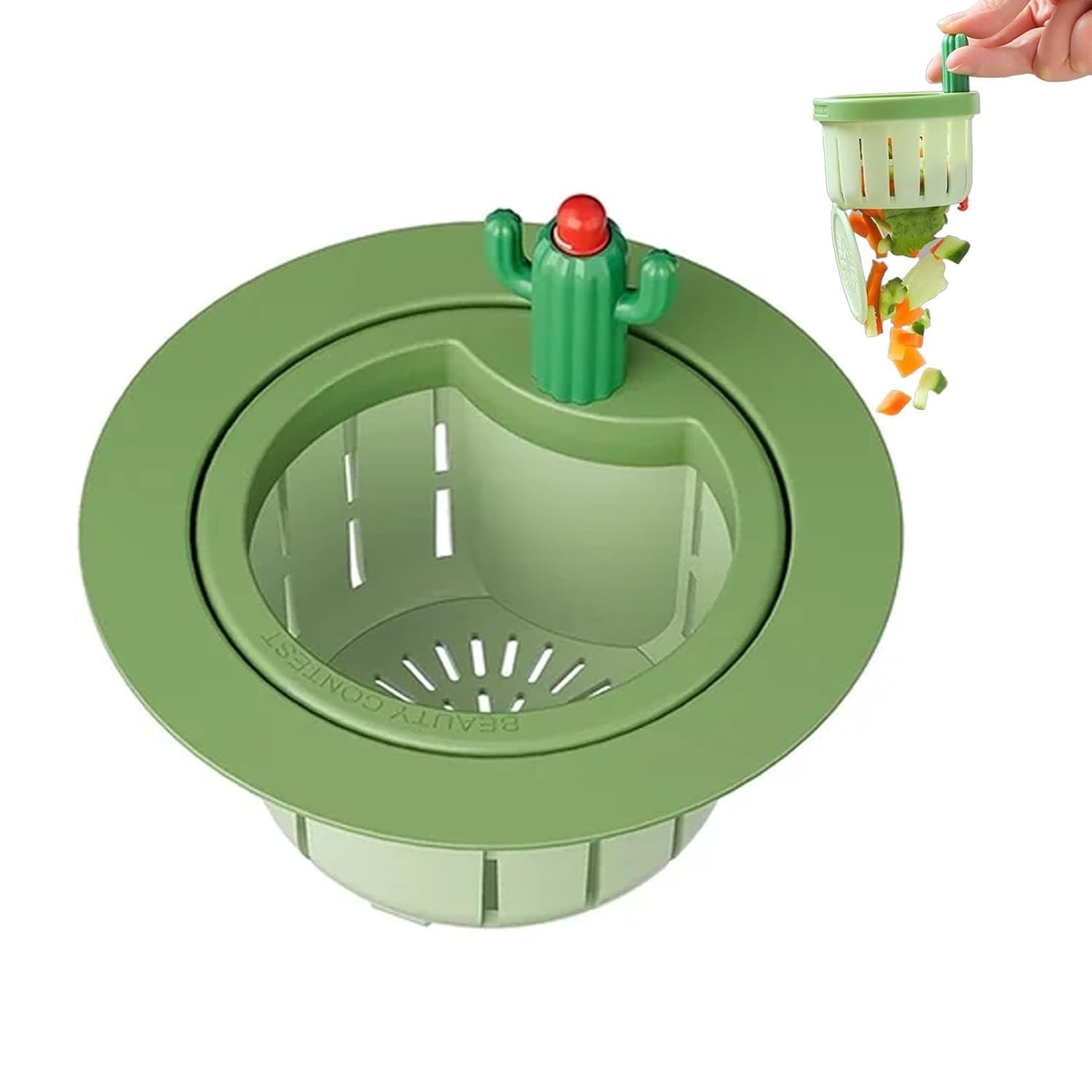WROPZO Kitchen Sink Drain Strainer Creative Cactus Sink Drain Strainer Removable Sink Drain Strainer with Openable Bottom, One Button to Release Universal Sink Drain Strainer Prevents Clogging (B0DCZMR2X1) Amazon Price History, Amazon Price Tracker