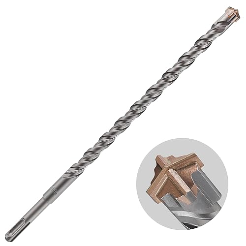 Miniatura 52 de Broca para hormigón, 3 piezas de 1/2 "x 10"-8" Material de carburo de doble rosca de tipo cruzado adecuado para hormigón, ladrillo, paredes