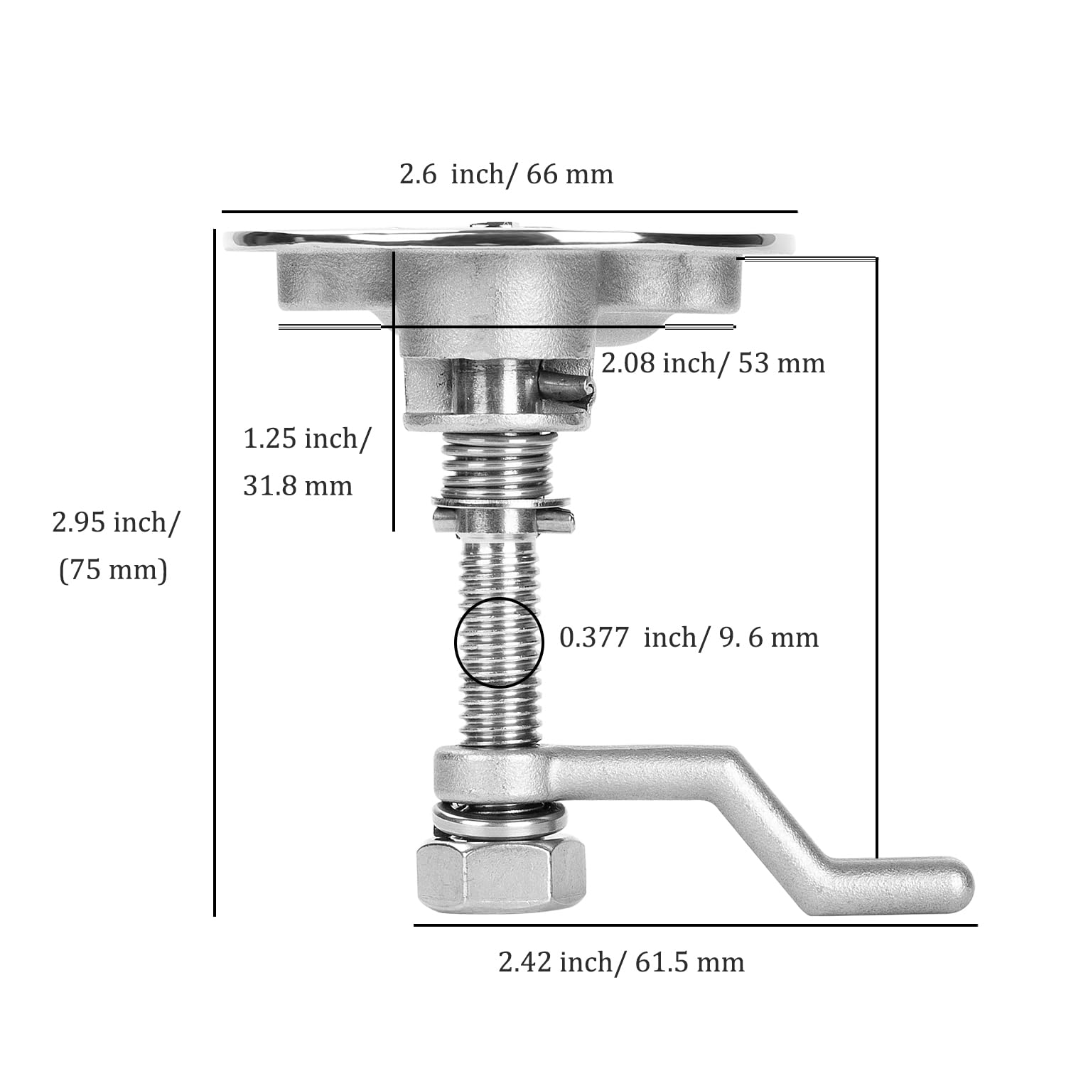 MARINE CITY 316 Stainless Steel Clamp Locking Cam Latches - 6 Point Fix For Boats, Yachts