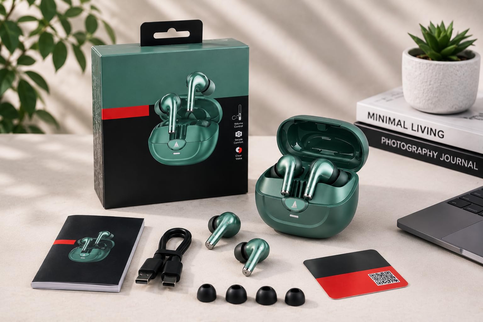 True Wireless Earbuds, Multicolour, with Charging Case, USB-C Cable and Ear Tips Pack of 1 Any-image-45