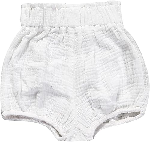 Miniatura 3 de Conjunto de 3 piezas de pantalones cortos para recién nacidos, para bebés, niñas y niños, mezcla de lino y algodón, lindos pantalones cortos