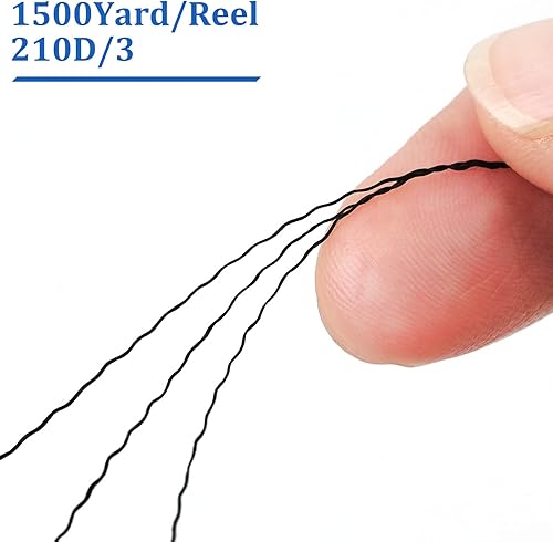 Miniatura 2 de 2 rollos de hilo de poliéster, hilo resistente, 1500 yardascarrete 210D3 hilos de nailon para coser, hilo de coser para tapicería, mercado al aire