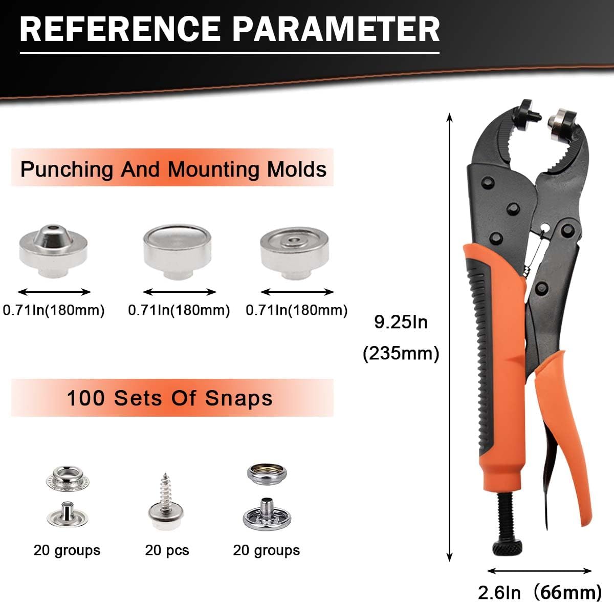 353Pcs 15mm Metal Snap Fastener & Snap Setting Tool Kit | Includes 100 sets 15mm snaps & setter tool, ideal for boat cover, canvas, tarp and sewing snap replacement work