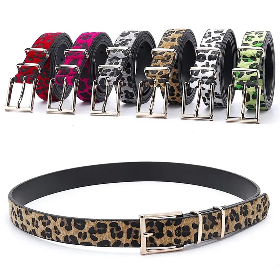 Pohullan Women Leopard Leather Belt Clothing Accessory Belts Jeans Belt2