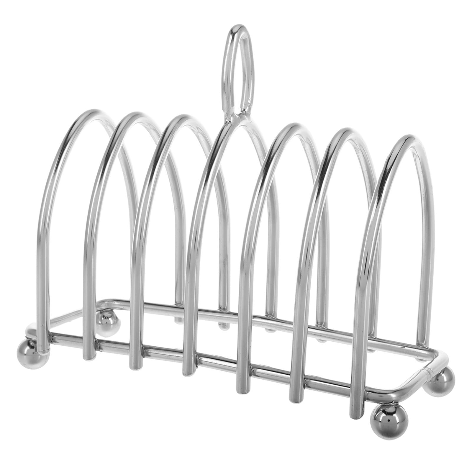 Soporte para pan de acero inoxidable TOKIDNY con 6 ranuras y asa para buffet