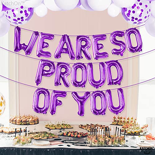 Image of KatchOn, We Are So Proud Of You Banner - 16 Inch, Purple Congratulations Balloons | Graduation Balloons for Congratulations Decorations | Graduation Banner for Purple Graduation Decorations 2026