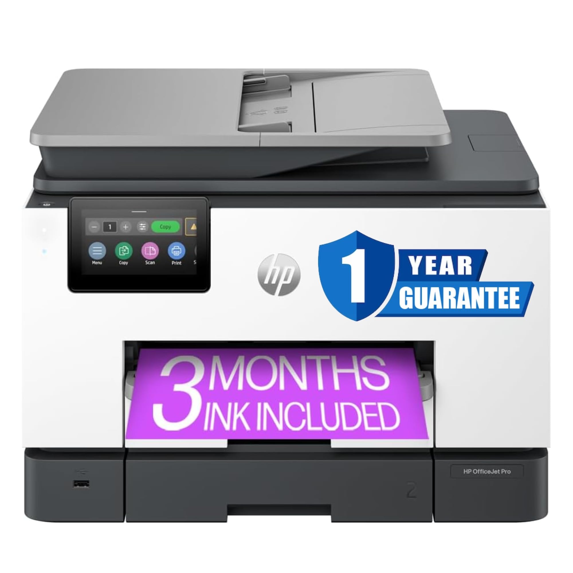 hp officejet pro 9135e all-in-one printer color printer-for-small medium business print copy scan fax wireless 3 months of instant ink included two-sided printing two-side renewed premium