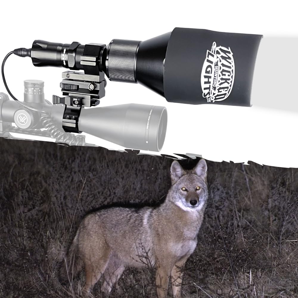 Wicked Lights ShotPro Extreme Long Range White Night Hunting Light Kit with White Ultra-Max LED for Coyote, Fox, Bobcat, Hogs, and Predators W2094