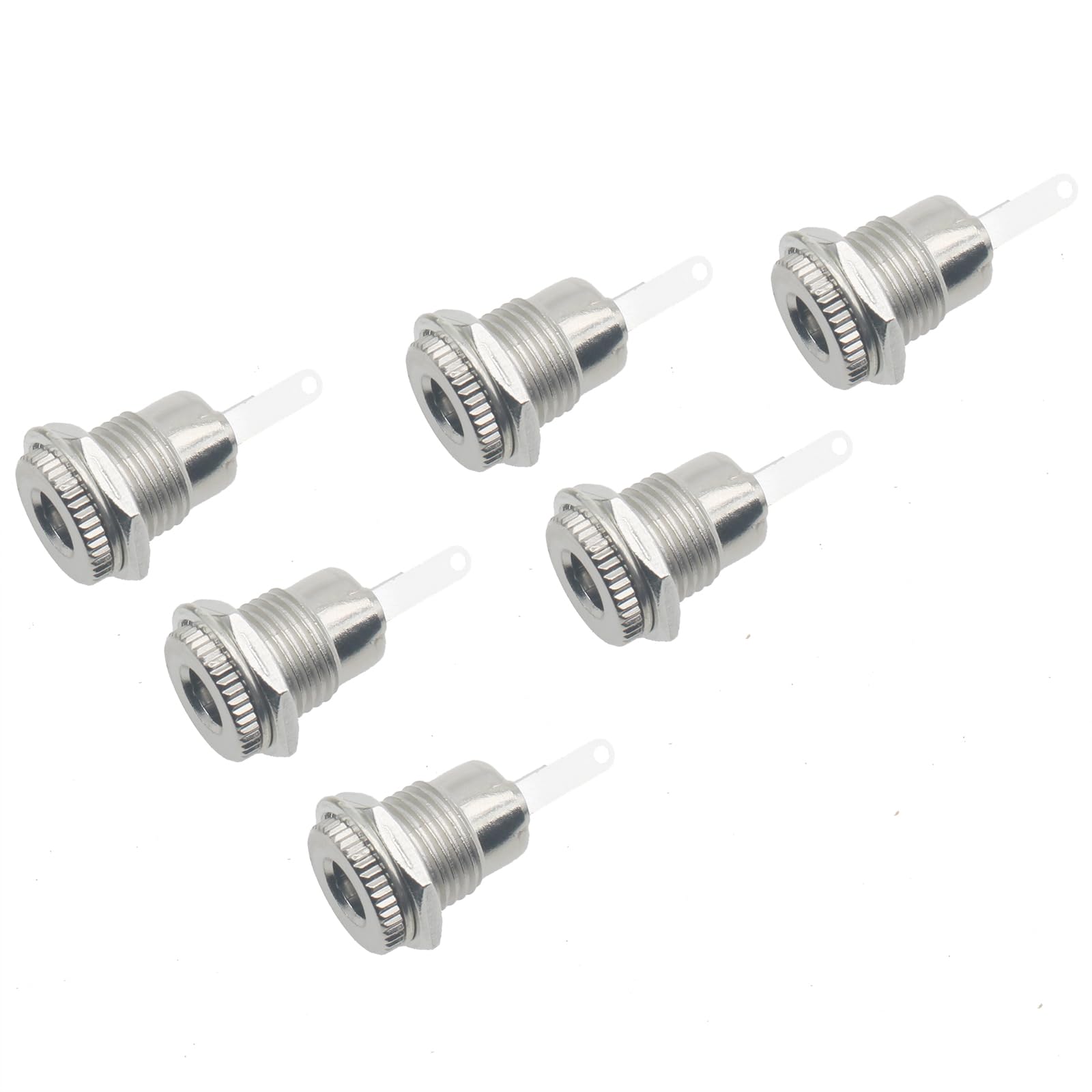 SYCZIOHU DC-099 5.5 MM x 2.1 MM Threaded Female Power Jack Panel Connector for Car Audio, Laptops and MP3 Players (6 PCS)