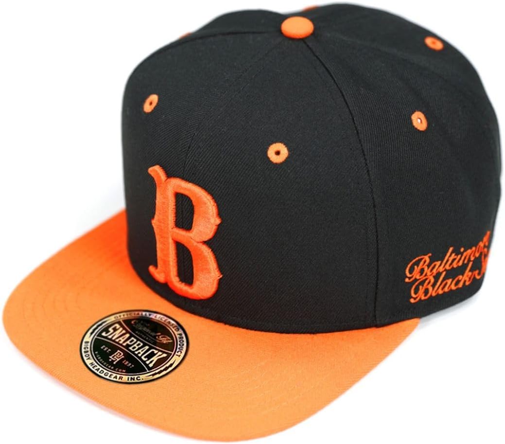 NLBM Negro Leagues M41 Baltimore Black Sox Snapcap Cap Black