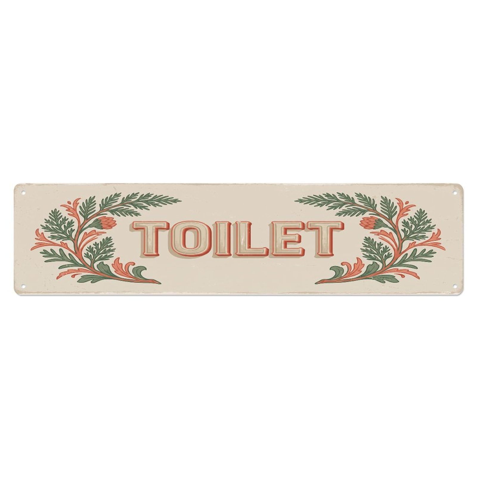 Cmhok Vintage Style Toilet Signage Cedar Vintage Metal Tin Sign Wall Decor For Cafe, Club, Garden Metal Poster 4X16inch