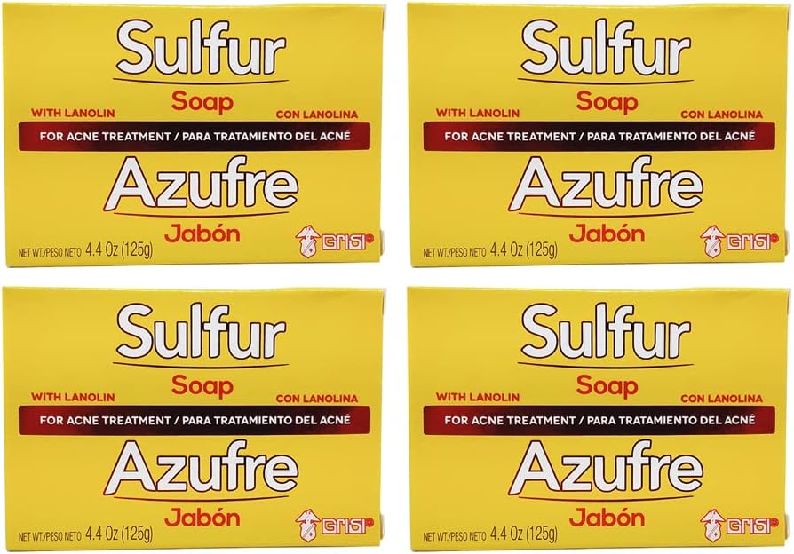 Grisi Bio Sulfur Soap with Lanolin, 4.4 oz (Pack of 4)