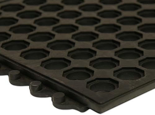 Miniatura 4 de Rubber-Cal Dura-Chef - Alfombrilla de goma antifatiga con enclavamiento comercial, 12 x 36 x 36 pulgadas, color negro, paquete de 8