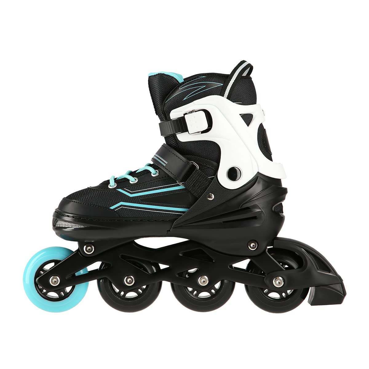 Nils Extreme Inline Skates Damen Inliner ABEC7 Verstellbare Inlineskates für Kinder (Schwarz-Türkis, 39-42), (NA1169A)