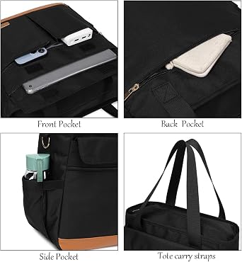 Utility Medium Tote Bag for Women & Men, Multi-Pocket Crossbody Handbag with Shoulder Strap