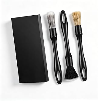 3PCS Auto Detailing Brush Set with Storage Box - Precision Car Cleaning Kit for Seats, Wheels, Dashboard, Air Vents - Professional Car Care Tools for Interior & Exterior Maintenance
