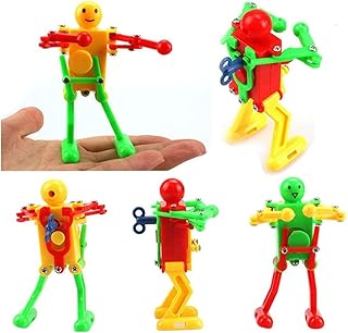 mciskin Funny Spring Wind-up Dancing Walking Robot Toy for Kids,Robot Playset for Kids Role Playing,Robots Theme Party Activity,Christmas,Birthday,Gifts(3pcs,Random color)