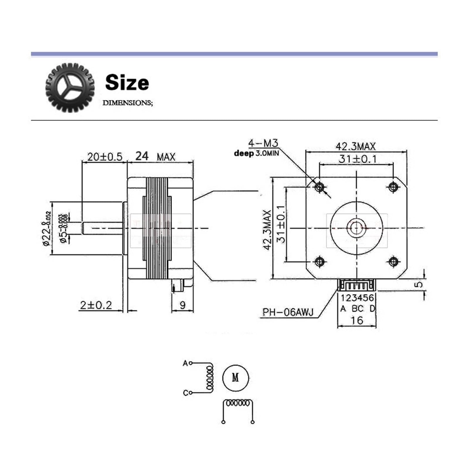 Motor paso a 17HS4023 para impresora 3D